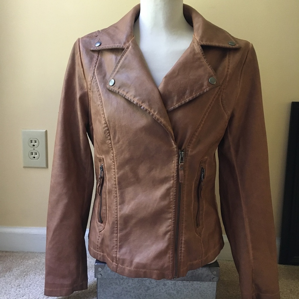 NEW! Max Studio Faux Leather Moto Jacket